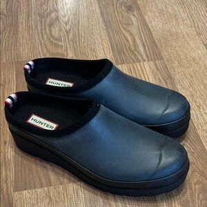 Hunter Black Rubber Mules